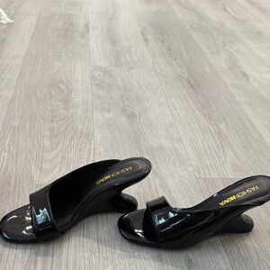 Fashion Nova Glossy Black Mules